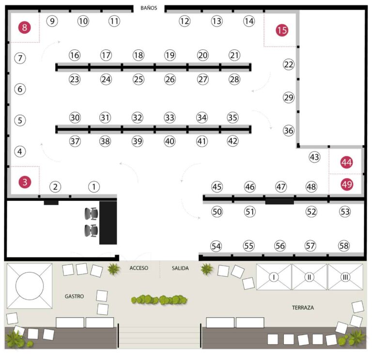 Plano de la feria de artistas Puertas Abiertas Punta del Este